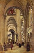 Corot Camille Interior of the Cathedral of sens china oil painting reproduction